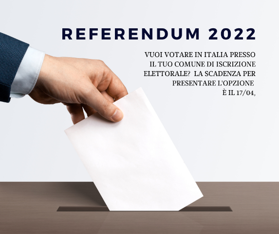 Referendum 12 Giugno 2022. Voto residenti all'estero