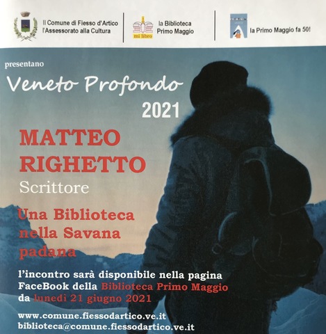 Veneto Profondo omaggia con Matteo Righetto i 50 anni della Biblioteca Primo Maggio